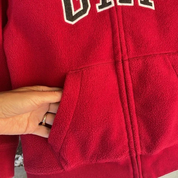 Relisted 2/16 Boys GAP Fleece Full Zip Jacket Small (6-7) Hoodie Red Sweatshirt - Picture 13 of 17